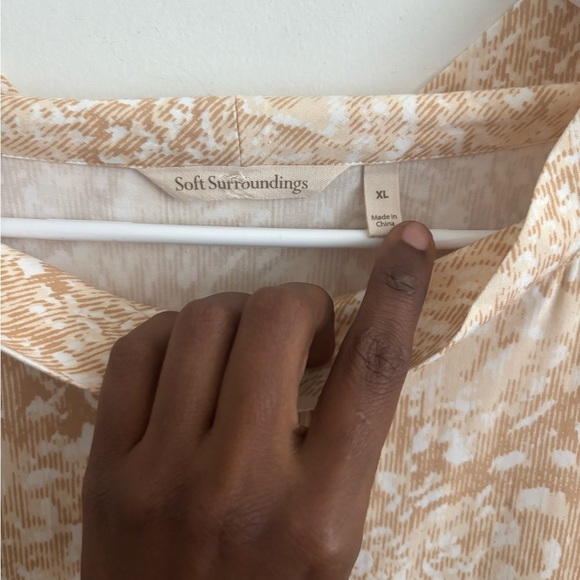 Loungewear Soft Surroundings XL Beige Adrienne Cowl Neck Top Size Long Sleeve - Picture 4 of 5